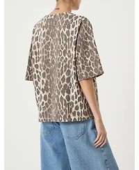 Hush Women's Romina Leopard Print Heavyweight T-shirt