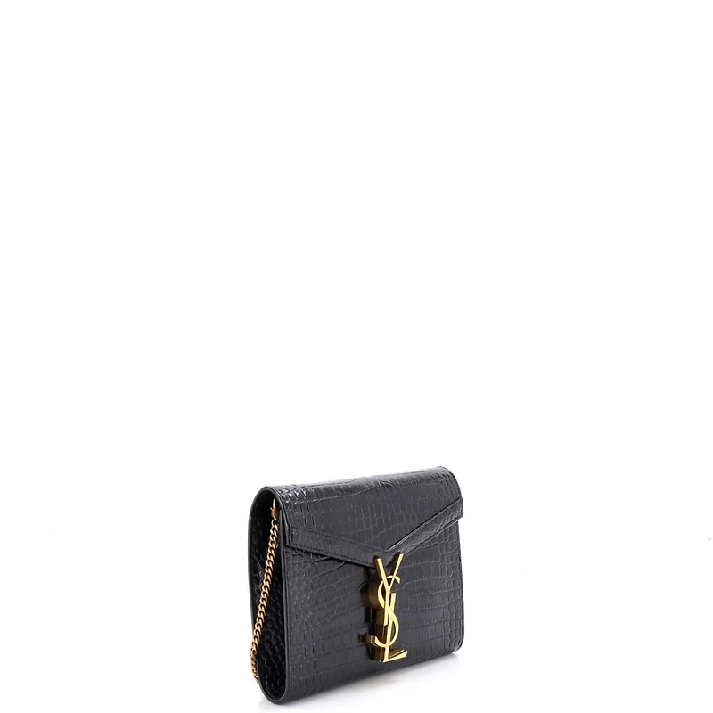 Pre-Owned Saint Laurent Small Cassandra Chain Shoulder Bag Embossed Leather