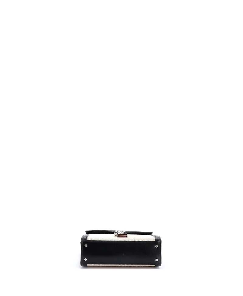 Pre-Owned Saint Laurent Mini Cassandra Top Handle Bag Canvas with Leather