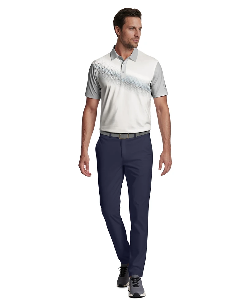 Pga Tour Men's Asymmetric Geo Golf Polo Shirt