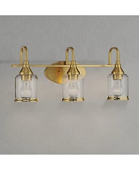 Busdays 22 Inch Contemporary Vanity Light Brushed Clear Glass Modern Wall Fixture for Bathroom Bedroom Foyer Kitchen Living Room Entryway