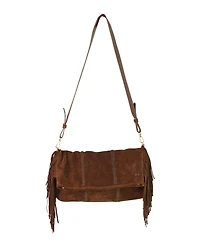 Large Fringe Suede Crossbody Messenger