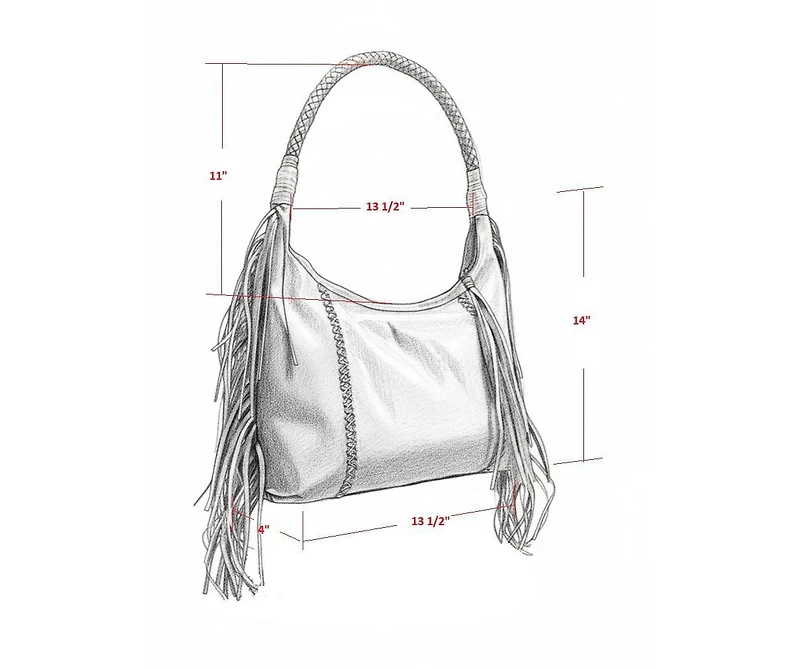 Carlos Falchi Fringe Suede Hobo Bag