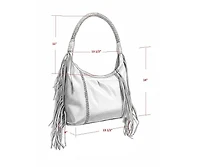 Carlos Falchi Fringe Suede Hobo Bag
