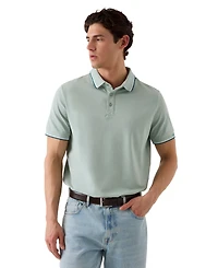 Guess Men's Pique Cuff Short-Sleeve Polo Shirt