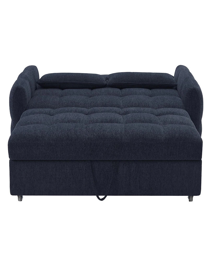 Streamdale Furniture Green Loveseat Sofa Bed with Usb Ports & Pillows