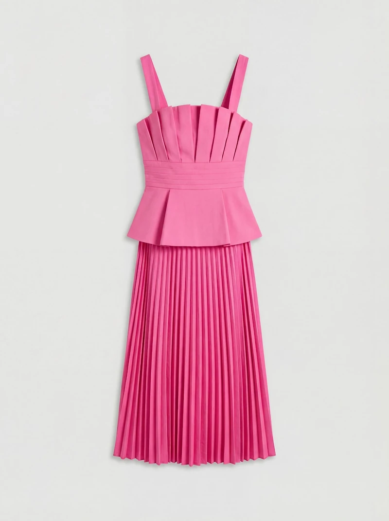 Coast Women's Bow Shoulder Peplum Midi Dress