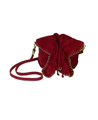 Carlos Falchi Medium Butterfly Suede Leather Bag