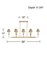 Possini Euro Design Kime 8-Light Island Chandelier w/ Wicker Shades