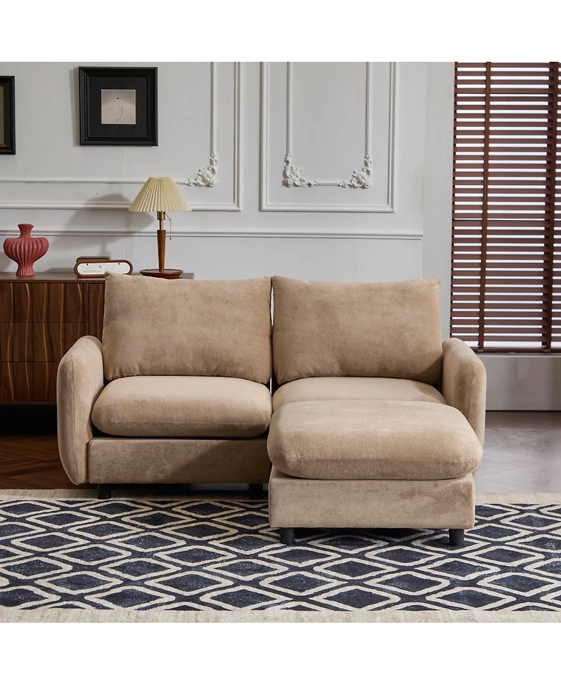 Streamdale Furniture 69" 3-Piece L-Shaped Modular Sectional Sofa with Ottoman