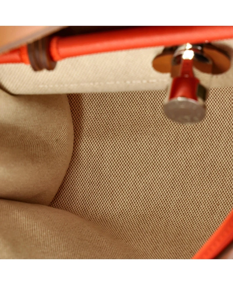Pre-Owned HERMES 31 Herbag Zip Berline Vache Canvas and Leather
