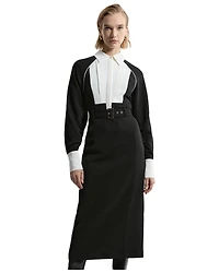 Karen Millen Women's Contrast Collar Midi Dress
