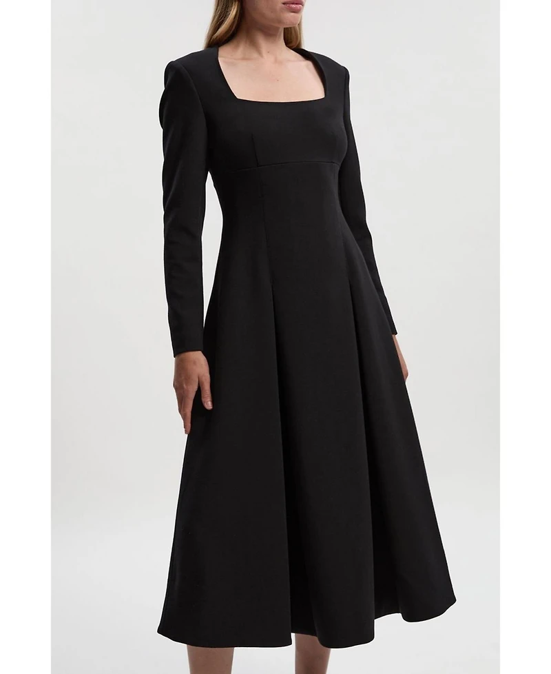 Karen Millen Women's Stretch Sweetheart Neck Midi Dress
