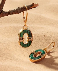 Robert Lee Morris Soho Malachite Link Drop Earrings