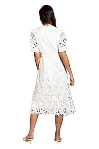 Coast Women's Short Sleeve Lace Midi Dress