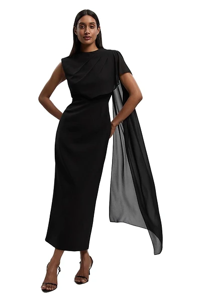 Karen Millen Women's Tailored Cape Drape Maxi Dress