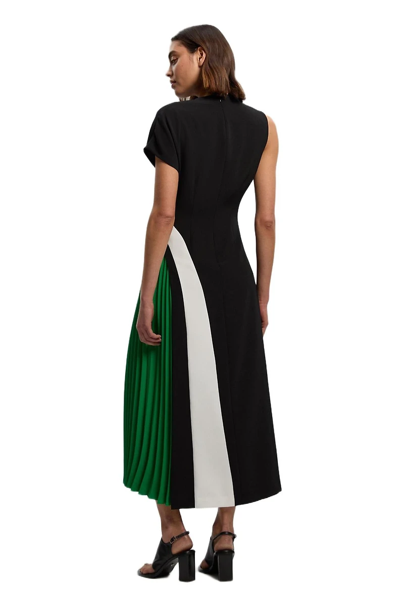 Karen Millen Women's Block Pleated Midi Dress