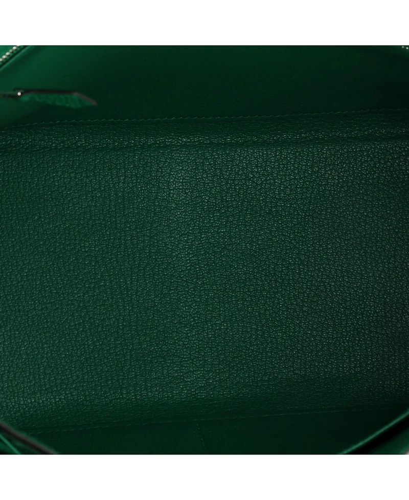 Pre-Owned HERMES Kelly 28 Handbag Green Togo with Palladium Hardware