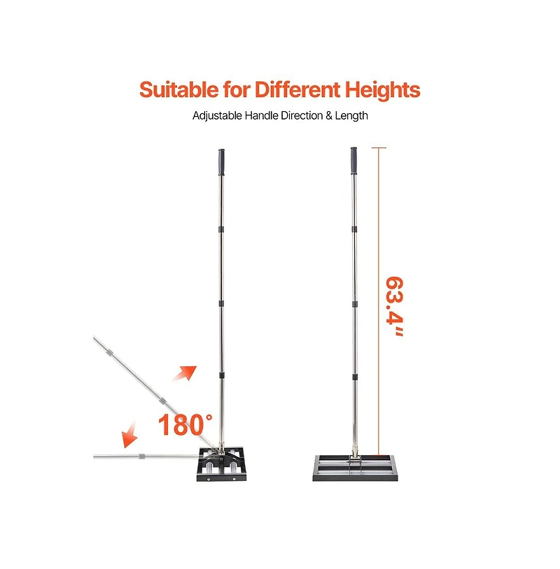 Sugift Lawn Leveling Rake with Roller 17 x 10 inch Adjustable Handle