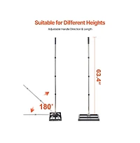 Sugift Lawn Leveling Rake with Roller 17 x 10 inch Adjustable Handle