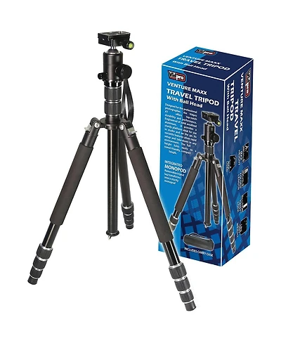 VidPro At-77 VentureMaxx Professional 4-Section Aluminum Travel Tripod with Ball Head