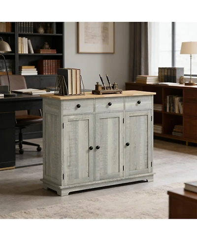 Clihome Hallway Storage Cabinet with Drawers Floor Storage Cabinet w/ Adjustable Shelves