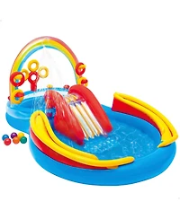 Gnuadz Rainbow Slide Inflatable Pool Ring Toss Kids Water Play