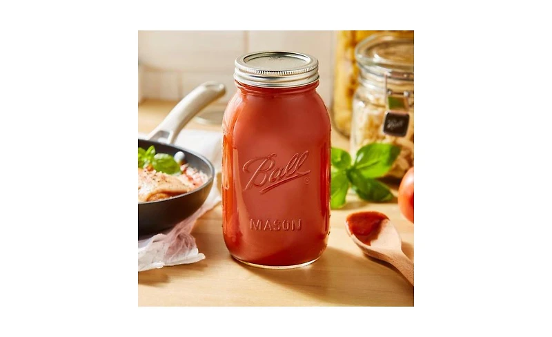 Ball Glass Mason Jar, Regular Mouth, Quart Size (32 oz), Pack of 4