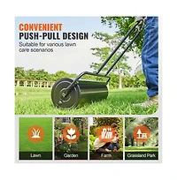 Sugift 17 Gallon Sand Water Filled Yard Roller Steel Push Pull Lawn Roller