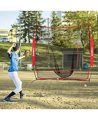 Zeny Baseball Softball Practice Net Hitting Batting Catching Pitching Training Net w/Carry Bag and Metal Bow Frame