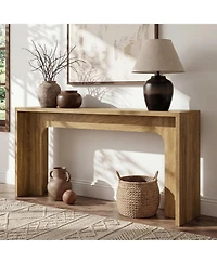 Tribesigns 63" Narrow Console Table, Modern Minimalist Wood Entryway Table, Long Console Behind the Couch