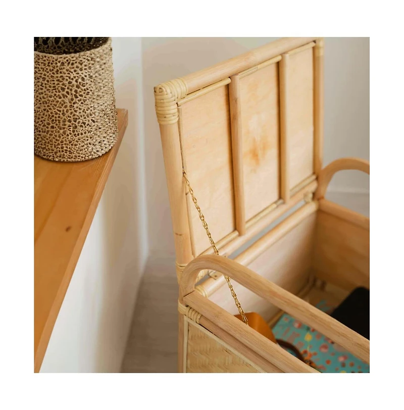 Momiji Mia Handcrafted Rattan Storage Trunk and Bench Seating with cushion