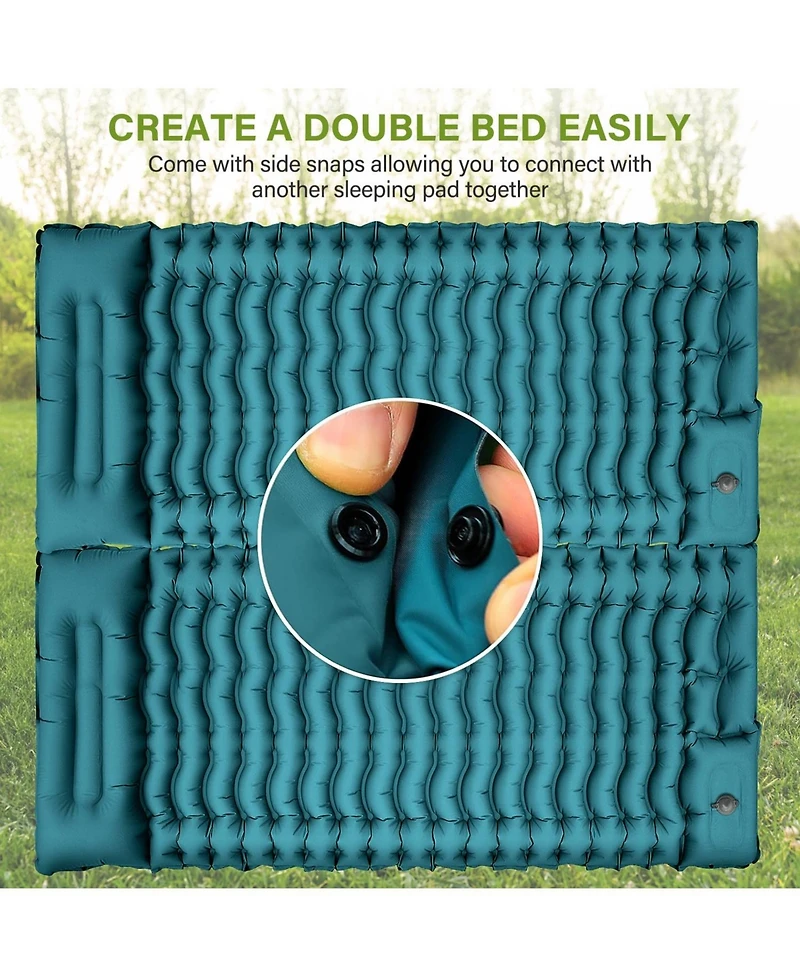 Gnuadz Camping Sleeping Pad Ultralight Inflatable Mat Foot Pump Pillow Outdoor Recreation Gear