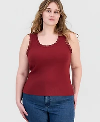 And Now This Trendy Plus Lace-Trim Tank Top, Macy's Exclusive