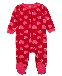Leveret Toddler Girls Matching Family One-Piece Sleep 'n Play Fleece Footed Pajamas