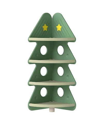 Slickblue Kids Corner Bookshelf 4 Tier Storage Display Rack for Nursery and Kids Room