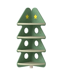 Slickblue Kids Corner Bookshelf 4 Tier Storage Display Rack for Nursery and Kids Room