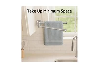 Phying Kitchen Swivel Towel Bar 9-Inch, Swivel Towel Rack for Dish Towel, Double Towel Bar 2-Arm Wall Mounted, Sus 304 Stainless Steel, Brushed Finish
