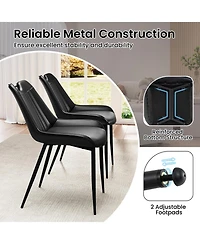 Slickblue Set of 4 Upholstered Kitchen Chairs with Metal Legs