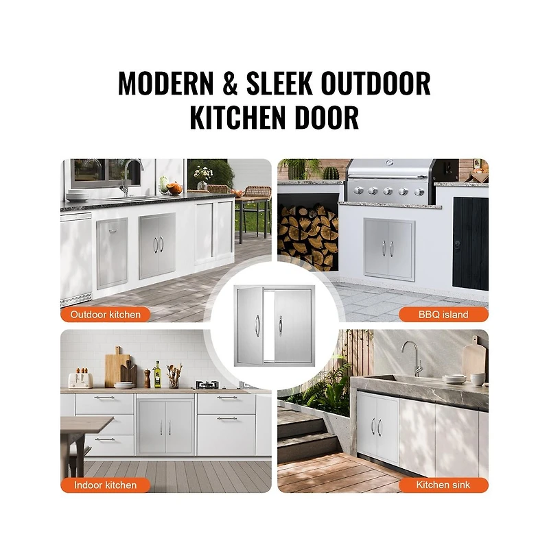 Sugift Bbq Access Door 24W x 24H in Double Outdoor Kitchen Stainless Steel