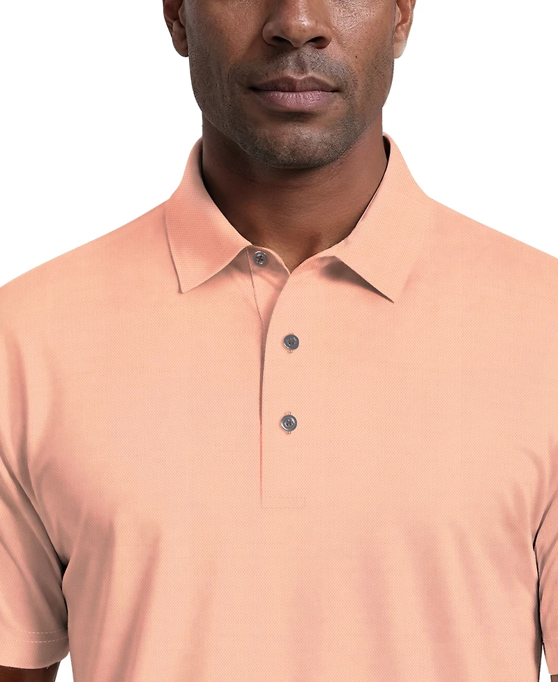 Pga Tour Men's Airflux Solid Mesh Short Sleeve Golf Polo Shirt
