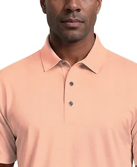 Pga Tour Men's Airflux Solid Mesh Short Sleeve Golf Polo Shirt