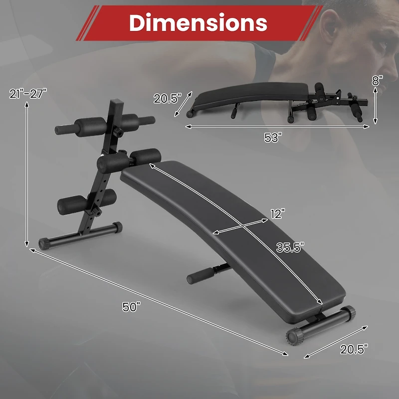 Home Gym Sit Up Bench Adjustable Decline Exercise Bench