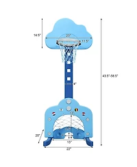 Slickblue Adjustable 3-in-1 Kids Basketball Hoop Play Set with Balls
