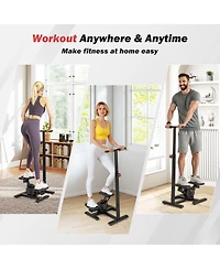 Fitness Stair Stepper with Twist Motion, Home Workout Exercise Equipment-Black