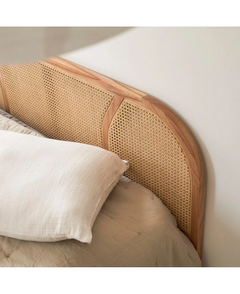 Billie headboard in rattan canework and solid mindi 200cm