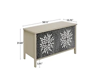 sumyeg 4-Door Carved Storage Cabinet with Adjustable shelf