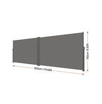 Sugift 71x236 in Retractable Side Awning Aluminum Outdoor Privacy Screen with 280g Polyester Fabric