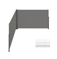 Sugift 71x236 in Retractable Side Awning Aluminum Outdoor Privacy Screen with 280g Polyester Fabric