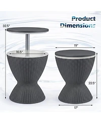 Gouun Height-Adjustable Outdoor Cooler Bar Table with 8-Gallon Ice Bucket Storage
